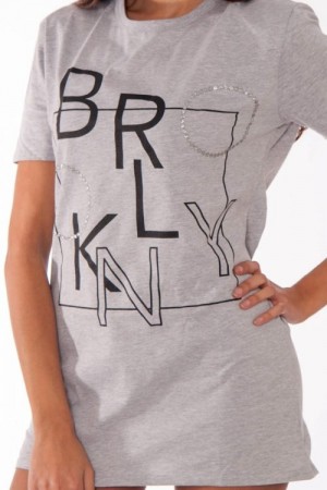 Remi Grey Brooklyn Slogan T-Shirt